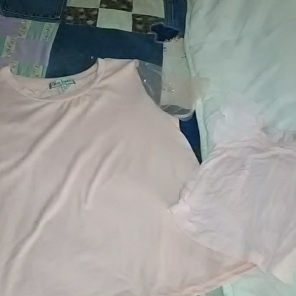 Mother and daughter tops with pearl accents